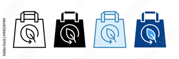 Obraz Reusable Bag Icon Set Multiple Style Collection