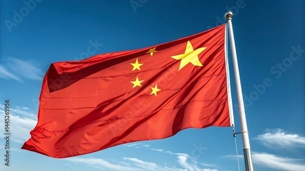 Obraz chinese flag in the wind