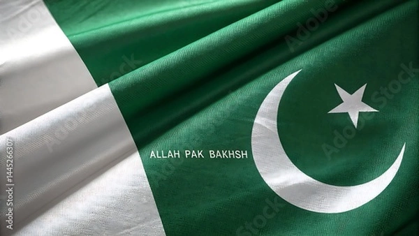 Obraz Close up, Pakistan flag in the wind