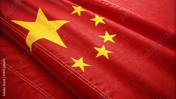 Obraz Close up,China flag in the wind 