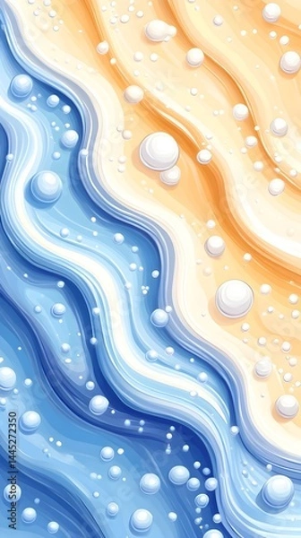 Fototapeta Abstract ocean wave design with sand and bubbles