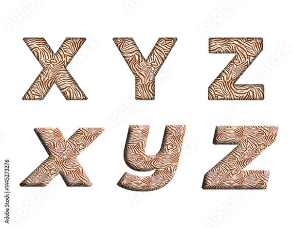 Fototapeta zebra print X, Y, Z  word alphabet letter text english font  