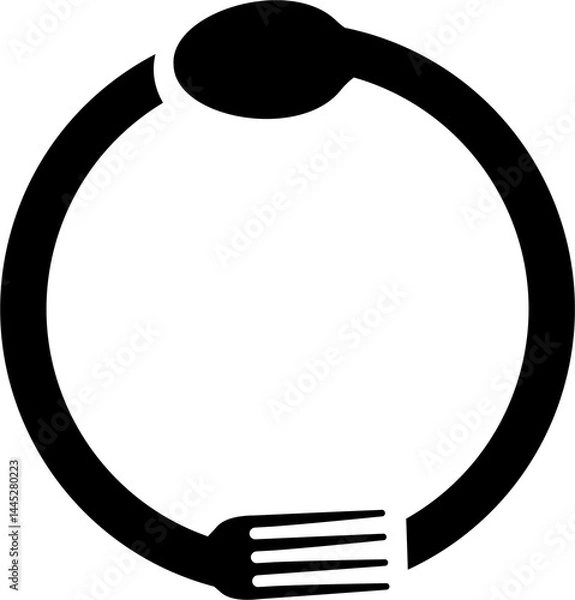 Fototapeta Spoon and fork icon isolated on white background.