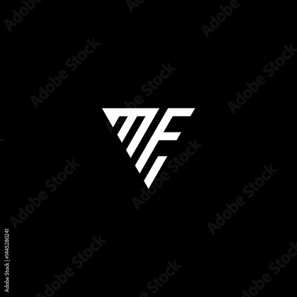 Fototapeta logo letter m and f triangle combination