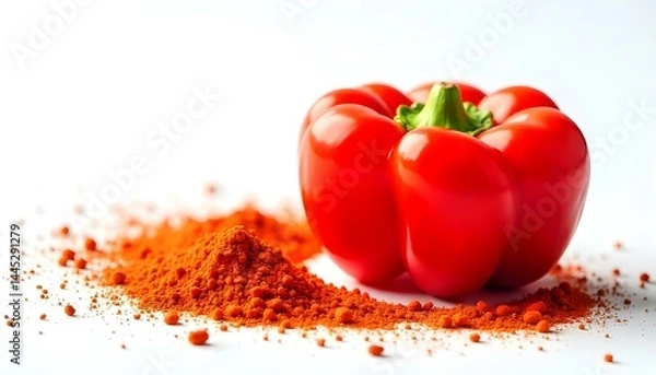 Obraz Bell pepper spices on white background