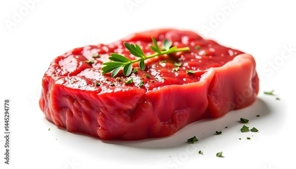 Obraz raw beef steak isolated on white background
