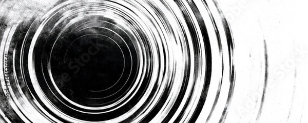 Obraz Abstract swirl pattern with a dominant, dark vortex center surrounded by lighter, flowing lines, creating a dramatic and eye-catching graphic.