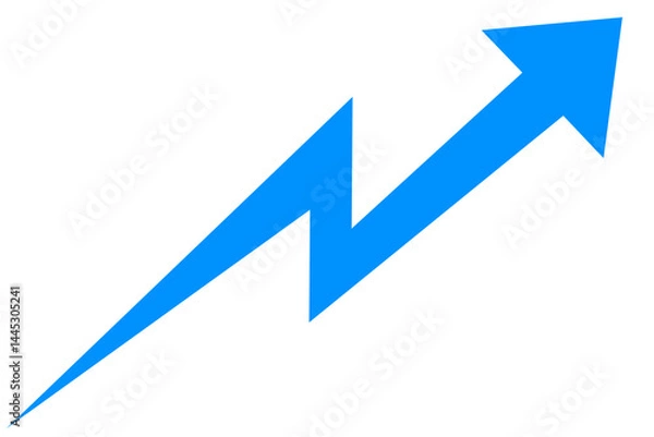 Fototapeta Blue arrow design isolated on transparent. Arrow icon. Business element 