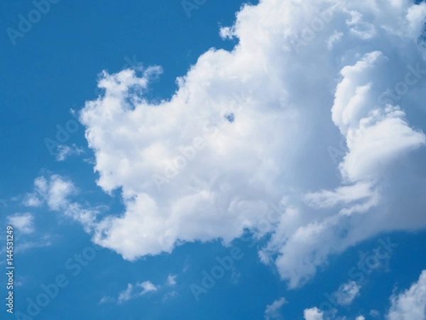 Fototapeta White cloud in rhino form or as per imagination with blue sky background