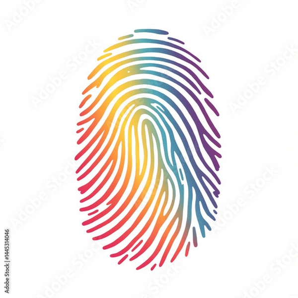 Fototapeta Colorful Fingerprint Design Representing Diversity  