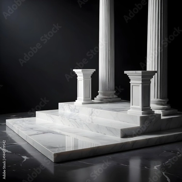 Fototapeta Minimalist Marble Steps and Columns