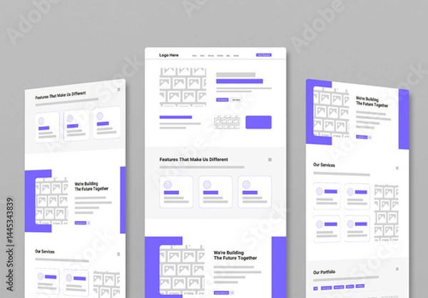 Fototapeta Multipurpose Website Landing Page Design Template