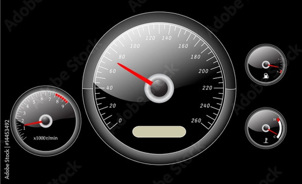 Fototapeta car dashboard instruments vector illustrated