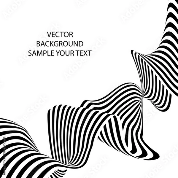 Obraz Abstract black and white wave background. Eps 10