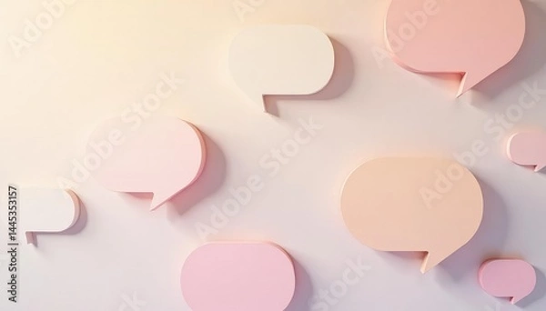Fototapeta Subtle pastel speech bubble pattern, minimalist design for walls , peaceful, texture, calm