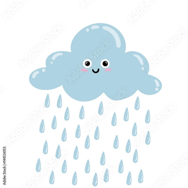 Fototapeta Vector cute cloud. Hand drawn illustration.