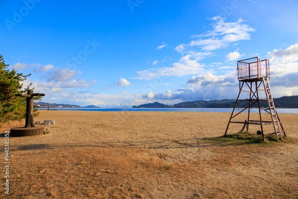 Fototapeta 早朝の天橋立海水浴場からの景色