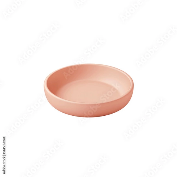 Fototapeta Pastel Pink Ceramic Bowl, Empty Dish, Minimalist Tableware
