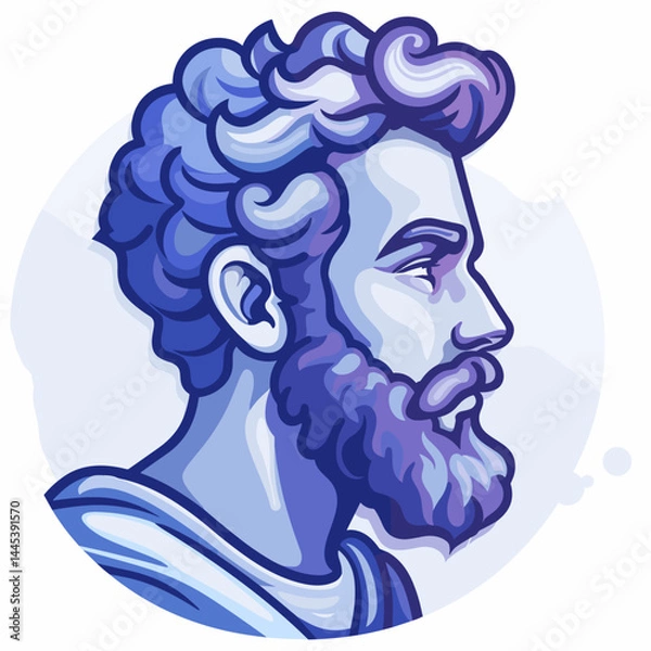 Obraz Sculpture of a man with a beard. Vector illustration