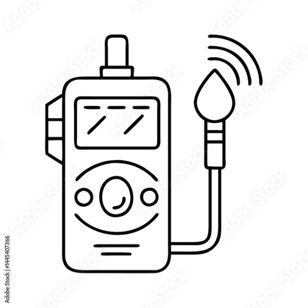 Fototapeta gas leak detector icon, gas leak detector line art - simple line art of gas leak detector, perfect for gas leak detector logos and icons