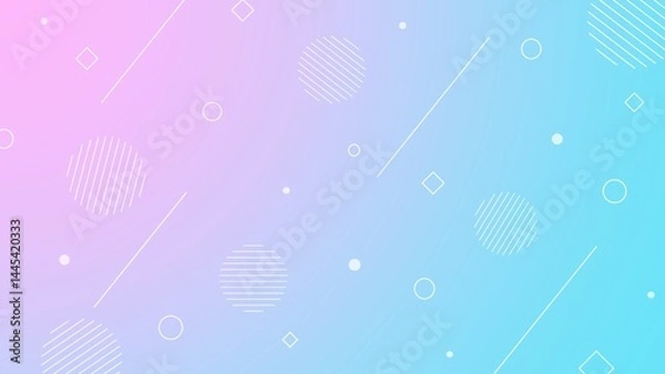 Obraz ピンクとブルーのグラデーションメンフィス背景