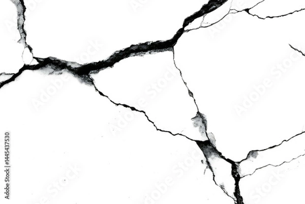 Fototapeta Abstract cracked concrete texture on isolated on white background , PNG