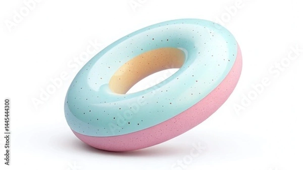 Fototapeta Minimalistic 3D Donut in Pastel Colors Floating on Clean Background