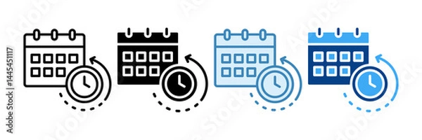 Fototapeta Daily Schedule Icon Set Multiple Style Collection