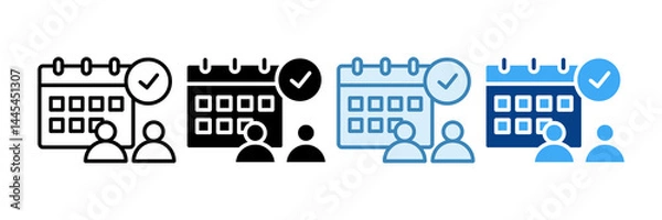 Fototapeta Meeting Scheduler Icon Set Multiple Style Collection
