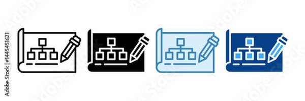 Obraz Plan Template Icon Set Multiple Style Collection