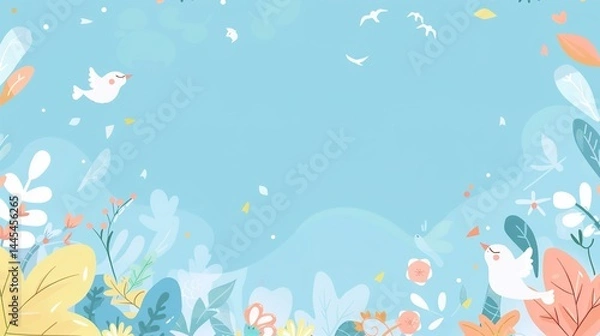 Obraz Light Blue Cartoon Anime Style Background: A Delightful Fusion of Whimsy and Visual Charm 