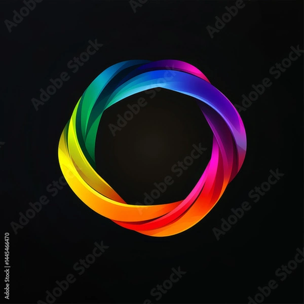 Fototapeta Simple color banner on a black background with a clean and minimalistic design.