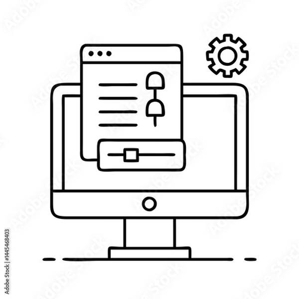 Fototapeta virtual machine icon, virtual machine line art - simple line art of virtual machine, perfect for virtual machine logos and icons