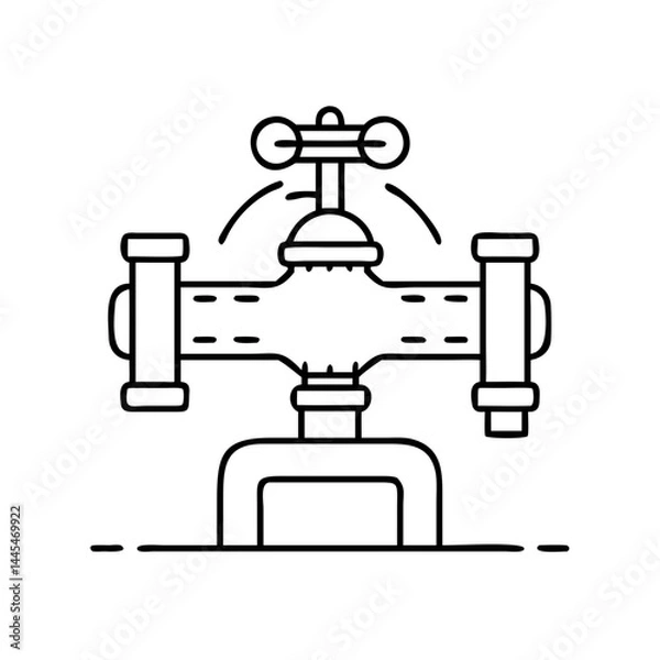 Fototapeta wellhead icon, wellhead line art - simple line art of wellhead, perfect for wellhead logos and icons
