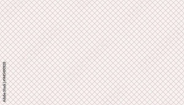Fototapeta Simple cross grid paper. Cell seamless pattern. Background diagonal squared grating. Criss cross line. Geometric checkered texture. Monochrome square mesh grid for design prints. Abstract net.