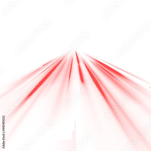 Fototapeta PNG bright car beam on colorful city background with speed blur, motion curve and red trail streak, PNG dark highway light design for futuristic street and dynamic night traffic effect.