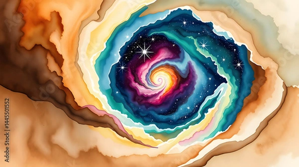 Obraz Stars Illuminating Night Clouds: A Celestial Dance in the Evening Sky