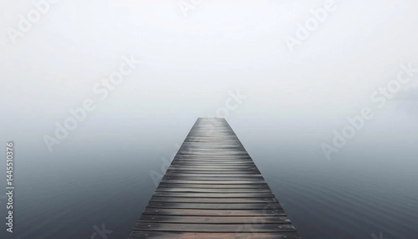 Obraz Foggy Morning on a Wooden Pier