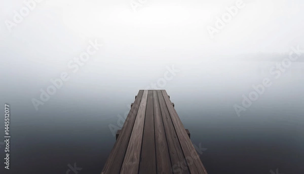 Obraz Foggy Morning on a Wooden Pier