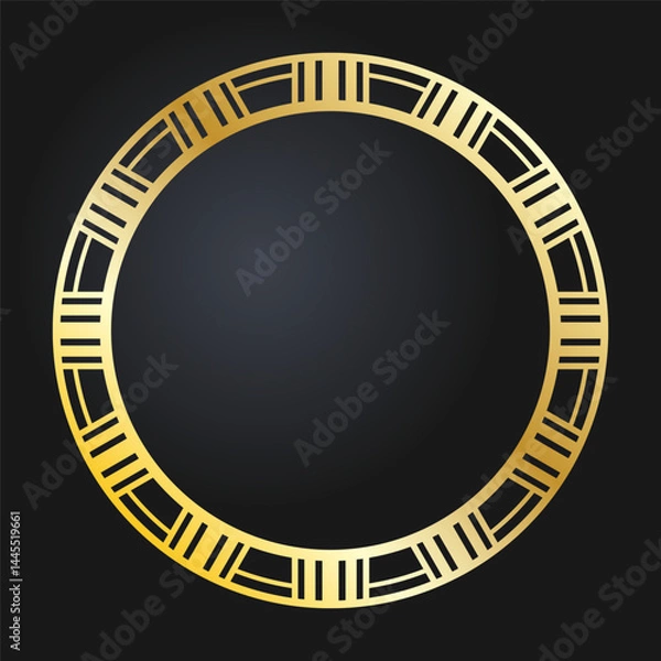 Fototapeta Beautiful round golden frame. Festive design. Gold border. Round frames vector