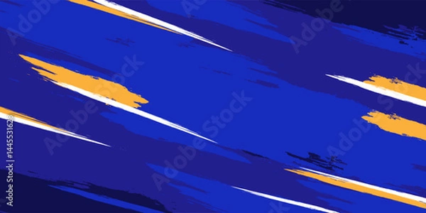 Obraz Creative Abstract Grunge Background in Blue and White for Sports Themes with Brush and Halftone Details