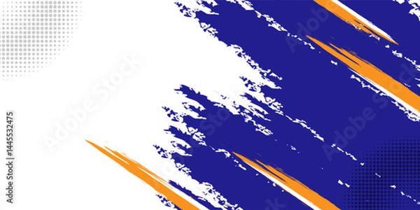 Obraz Creative Abstract Grunge Background in Blue and White for Sports Themes with Brush and Halftone Details