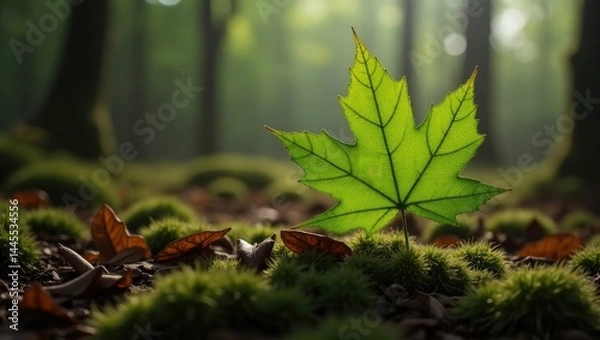 Obraz green moss on the tree