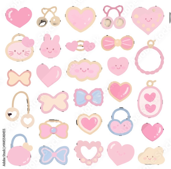 Fototapeta seamless pattern with pink hearts