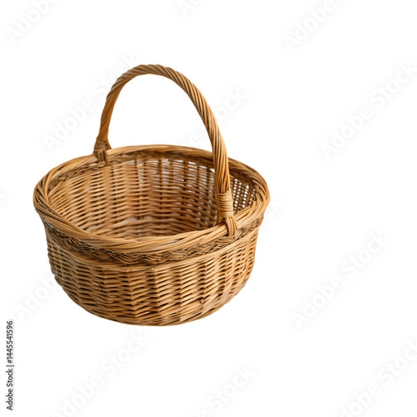 Fototapeta Beautiful Woven Basket Handmade  Rustic Home Decor isolated on transparent background