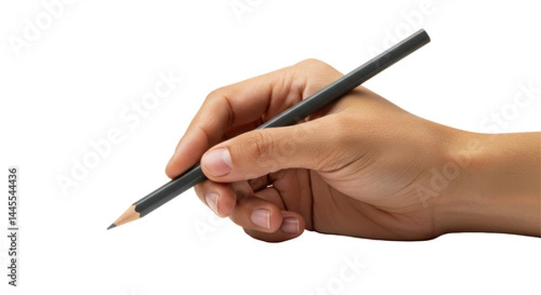 Obraz Isolated Hand Holding Pencil