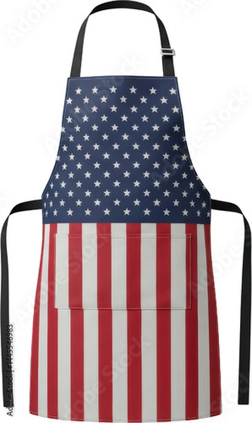 Fototapeta American Flag Apron Patriotic Kitchen Cooking Apron with Stars and Stripes Design