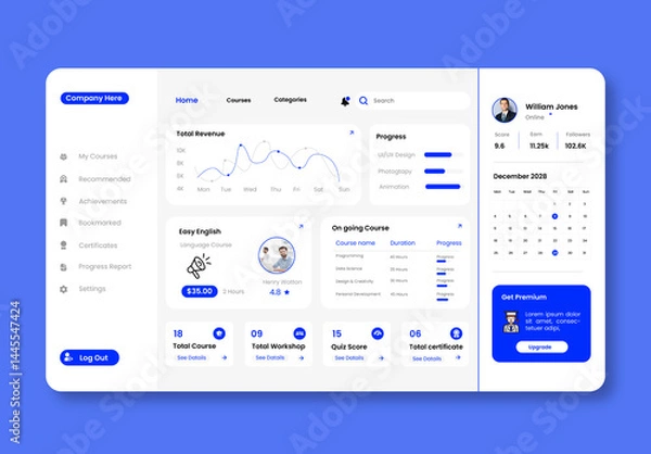 Obraz Free Online Courses Dashboard