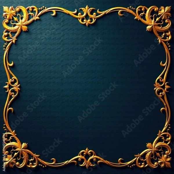 Fototapeta Elegant calligraphy strokes and swirls in gold, art nouveau-inspired, metallic accents, elegant strokes