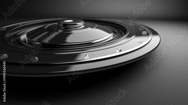 Obraz Black Metallic Disc on a Smooth Surface with Dramatic Lighting